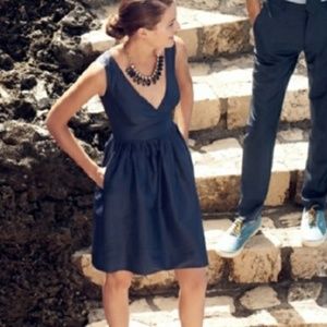 JCREW KAMI DRESS NAVY SIZE 6 CLASSIC BLUE